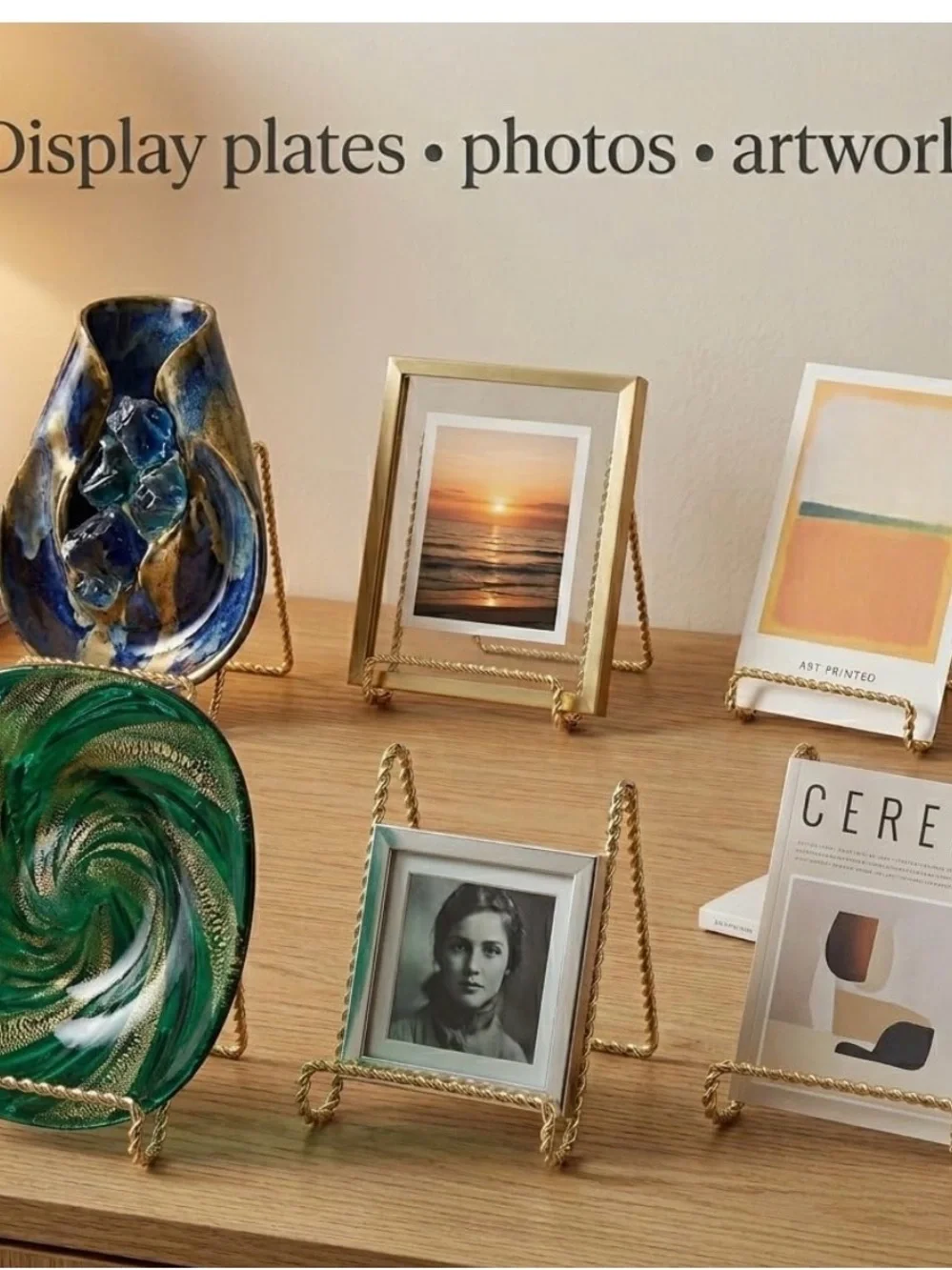 Gold Twisted Wire Display Easels - Set of 12